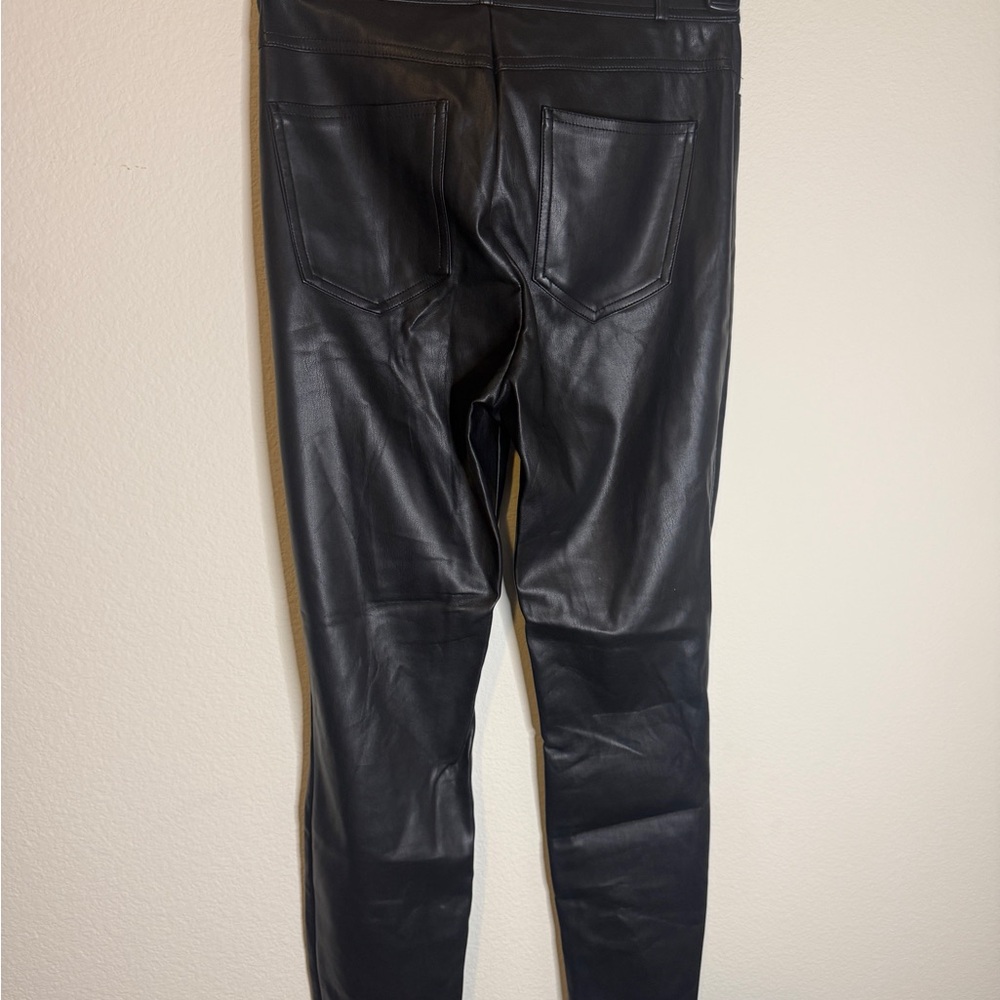 Zara Black Faux Leather Skinny Jeans - Picture 4 of 4